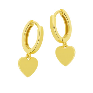 Kolczyki pozłacane kółka z sercem
