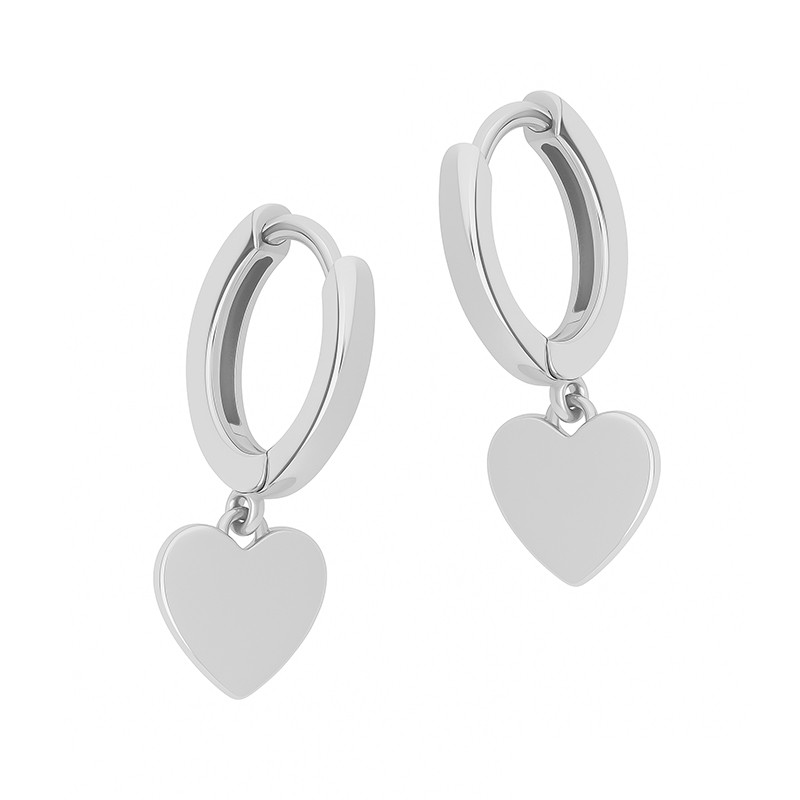 Kolczyki srebrne kółka z sercem
