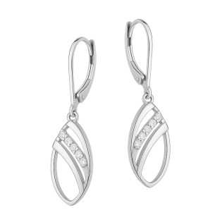 Kolczyki srebrne łezka z cyrkoniami