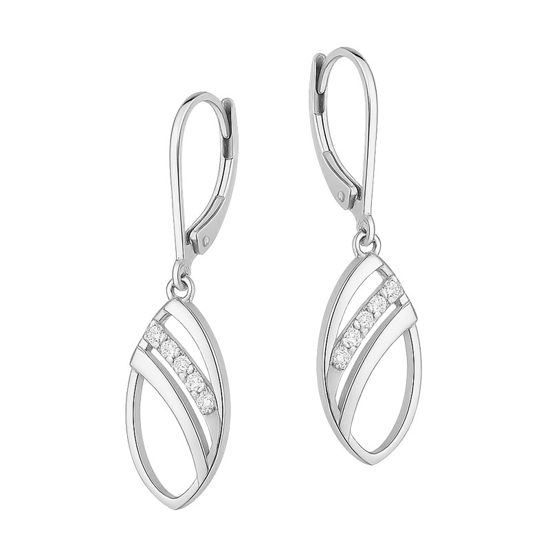 Kolczyki srebrne łezka z cyrkoniami