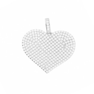 Serduszko srebrne z białymi cyrkoniami