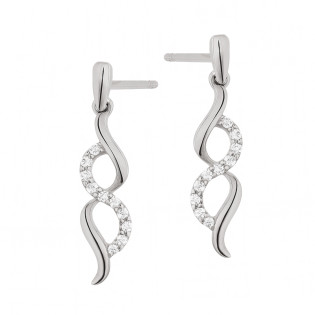 Srebrne kolczyki zawijasy z cyrkoniami - JubilerSezam.pl