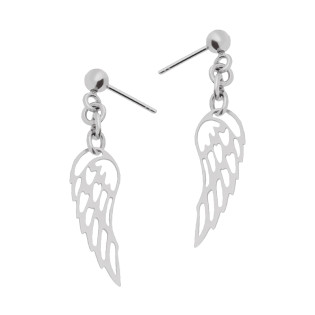 Kolczyki srebrne z ażurowym skrzydłem