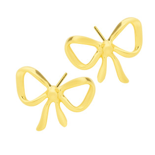 Kolczyki pozłacane z kokardką