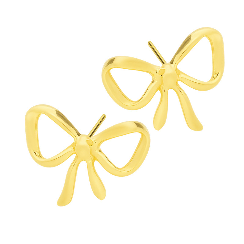 Kolczyki pozłacane z kokardką