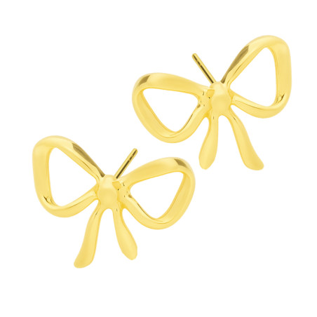 Kolczyki pozłacane z kokardką