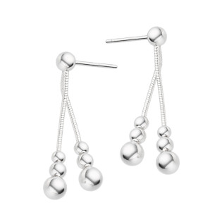 Kolczyki wiszące linka kwadratowa z kulkami