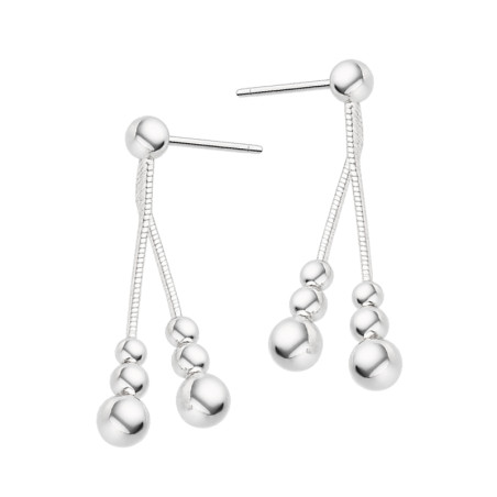 Kolczyki wiszące linka kwadratowa z kulkami