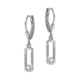 Kolczyki srebrne owalna ramka z cyrkonią