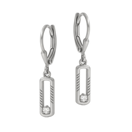 Kolczyki srebrne owalna ramka z cyrkonią