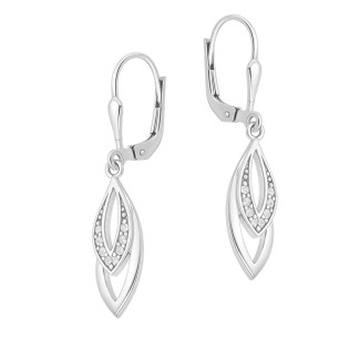 Kolczyki srebrne łezka z cyrkoniami