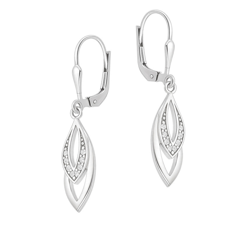 Kolczyki srebrne łezka z cyrkoniami