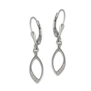 Kolczyki srebrne łezka z cyrkoniami