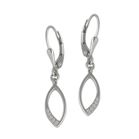 Kolczyki srebrne łezka z cyrkoniami