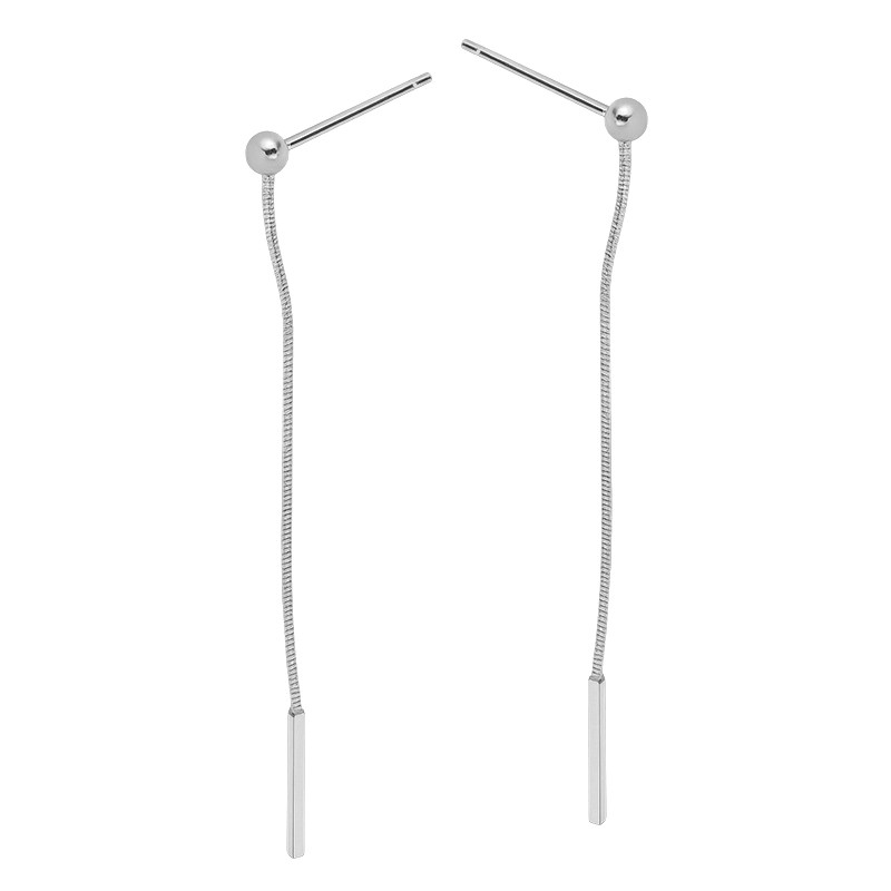 Kolczyki srebrne linka i gładka kulka