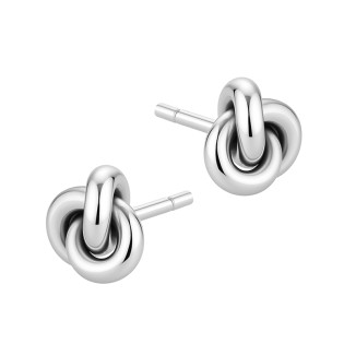 Kolczyki srebrne węzeł zapinane na sztyft