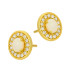 Kolczyki pozłacane koło z opalem i cyrkoniami