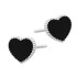 Kolczyki srebrne serce z czarną emalią