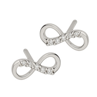 Kolczyki srebrne infinity z cyrkoniami