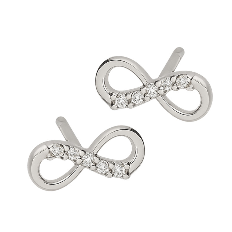 Kolczyki srebrne infinity z cyrkoniami