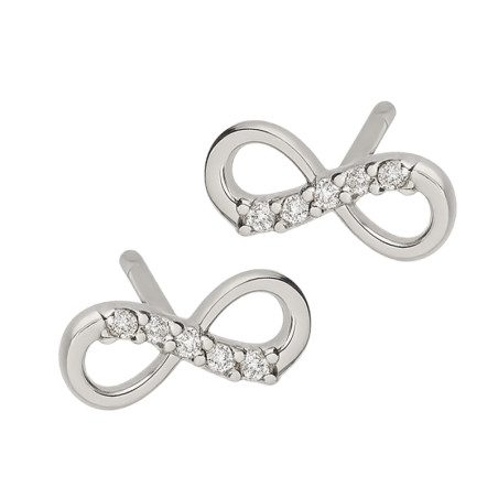 Kolczyki srebrne infinity z cyrkoniami