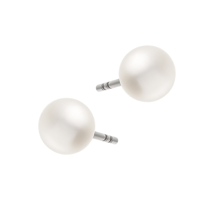 Kolczyki srebrne sztyfty z naturalną perłą