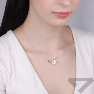 Naszyjnik srebrny z naturalnym cytrynem