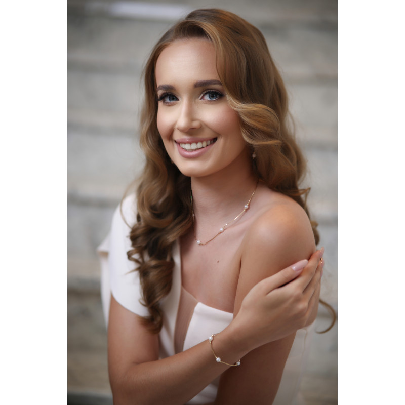 Naszyjnik pozłacany z perłami