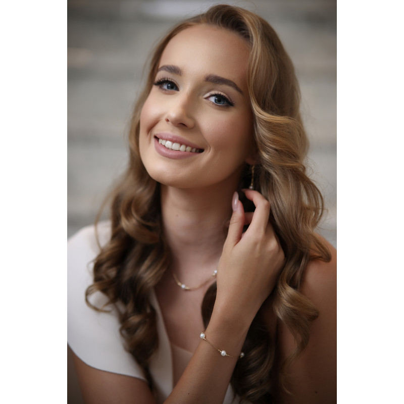 Bransoleta pozłacana z perłami