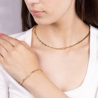 Łańcuszek złoty fantazja łuski