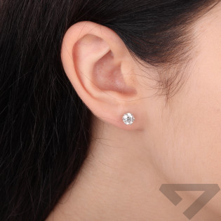 Kolczyki złote dwa kolory z diamentami laboratoryjnymi