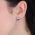 Kolczyki srebrne sztyfty z cyrkoniami i topazem London