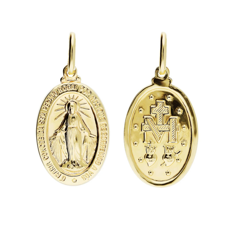 Medalik złoty Niepokalana owal