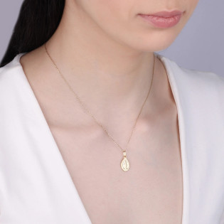 Medalik złoty Niepokalana owal