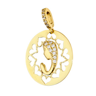 Medalik złoty Matka Boska Modląca w owalu próba 585