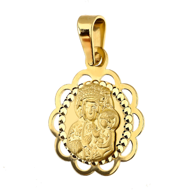 Złoty Medalik Matki Boskiej Częstochowskiej pr. 585 - JubilerSezam.pl