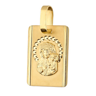 Złoty Medalik z Matką Boską Częstochowską pr. 585 - JubilerSezam.pl
