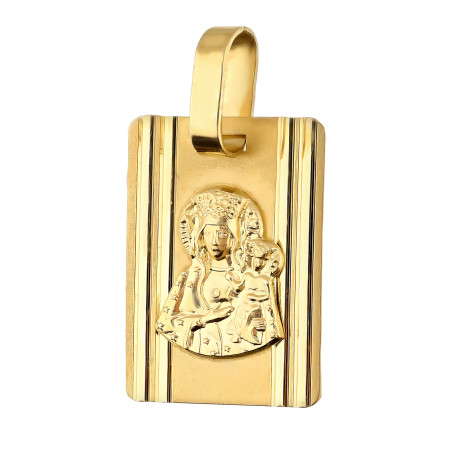 Medalik złoty Częstochowska na blaszce próba 585