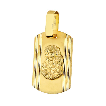 Medalik złoty blaszka z Częstochowską próba 585