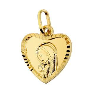Złoty Medalik z Matką Boską w Sercu pr. 585 - JubilerSezam.pl