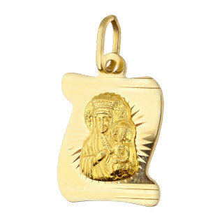 Medalik złoty blaszka z Częstochowską próba 585