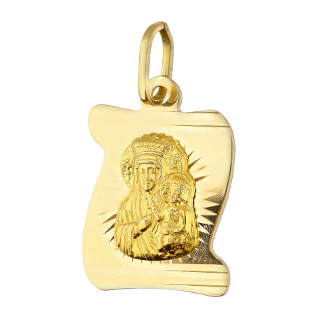 Medalik złoty blaszka z Częstochowską próba 585