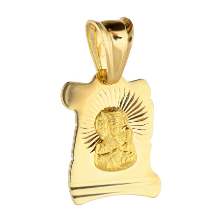 Medalik złoty blaszka z Częstochowską próba 585