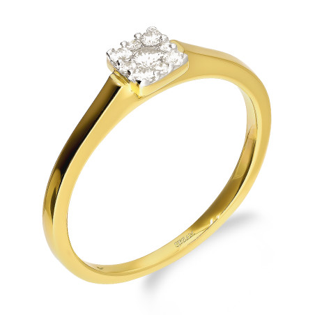 Pierścionek zaręczynowy z białymi diamentami