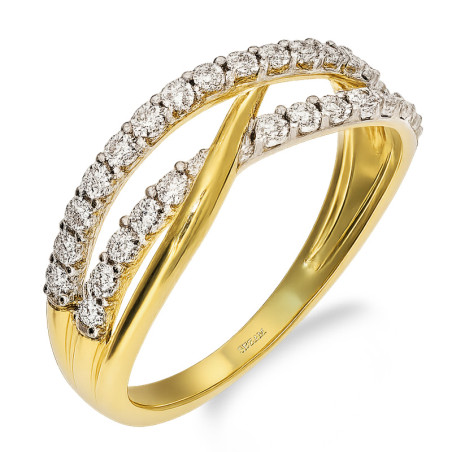 Pierścionek złoty DUBAJ z białymi diamentami