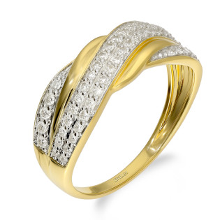 Pierścionek złoty DUBAJ z białymi diamentami