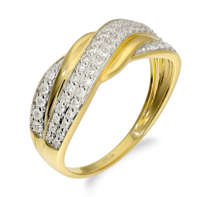 Pierścionek złoty DUBAJ z białymi diamentami