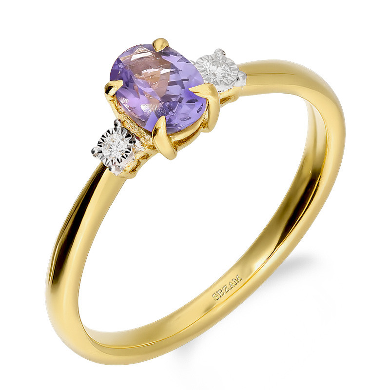 Pierścionek zaręczynowy z tanzanitem i diamentami