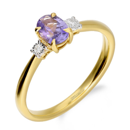 Pierścionek zaręczynowy z tanzanitem i diamentami