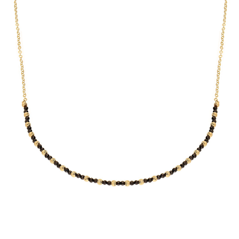 Naszyjnik złoty z pirytami i kulkami próba 585